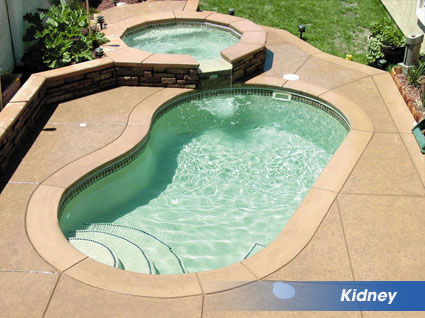 Kidney shaped swimming pools from aquamarine pools