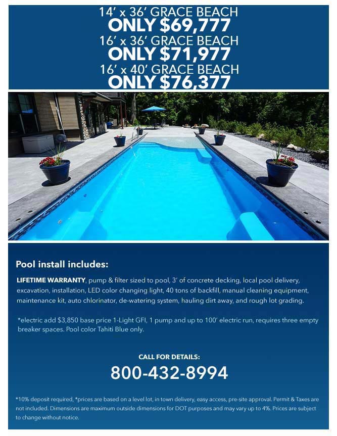 thursday pools grace beach model pricing