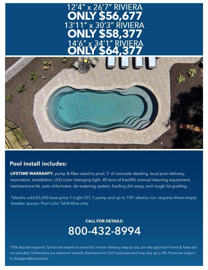 leisure pools riviera model pricing