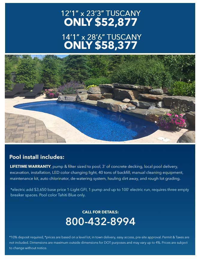 leisure pools tuscany model pricing