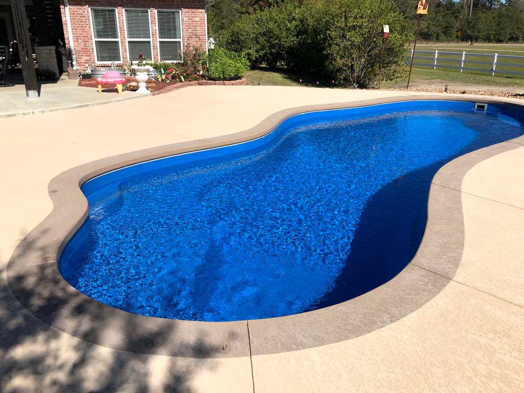Eden E37 model fiberglass pool from Aquamarine Pools