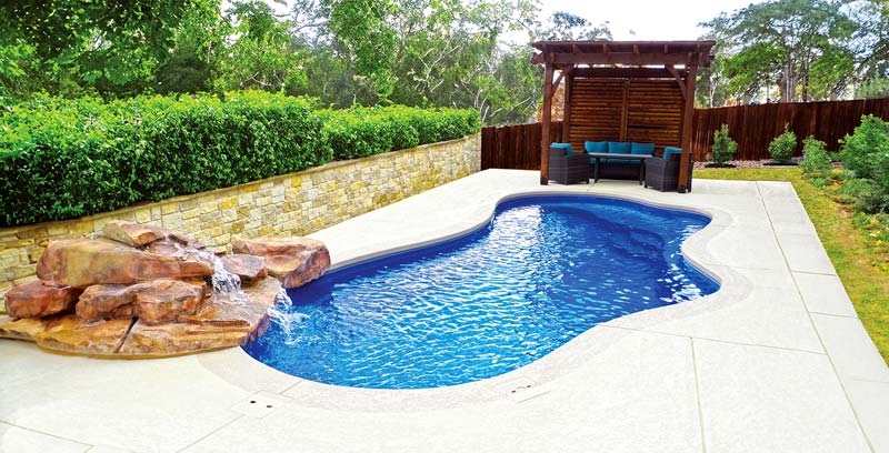 The Eden freeform fiberglass pool by AVIVA Pools from AquaPools