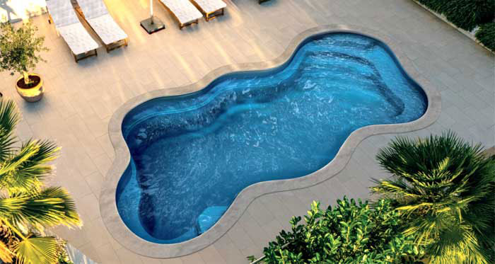 AVIVA Pools Luma freeform fiberglass pool from AquaPools