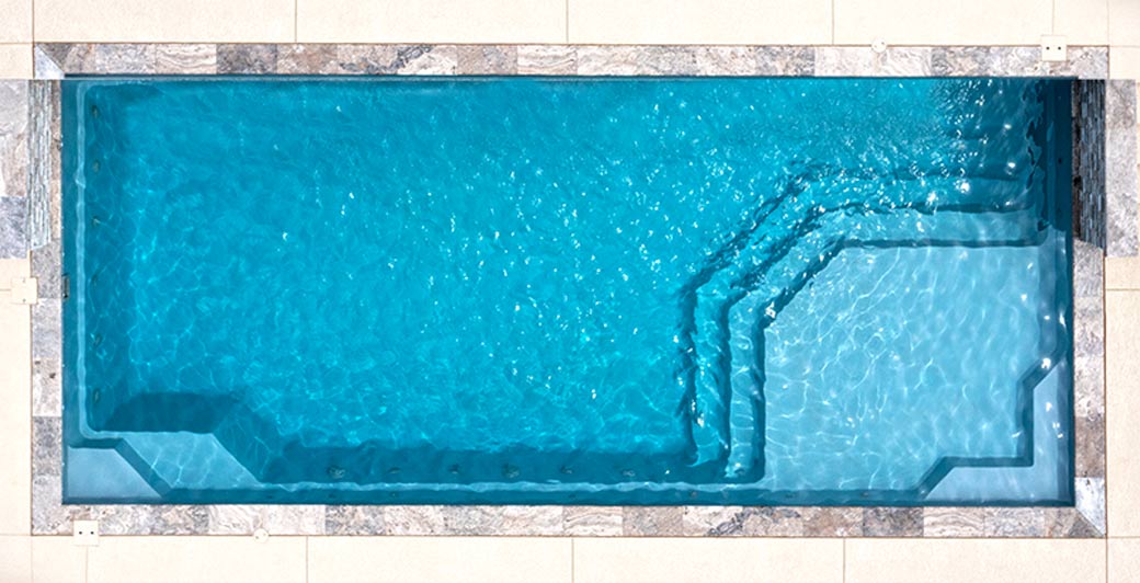 AVIVA Pools Vogue rectangle fiberglass pool from AquaPools