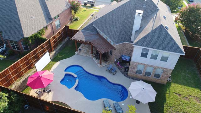 Cancun Deluxe install contractor Aquamarine Pool fiberglass pools DFW, Texas. Inground pool near me discount special prices.