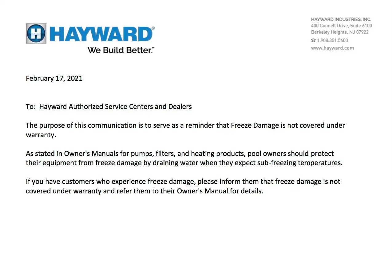 Hayward-Freeze-Damage