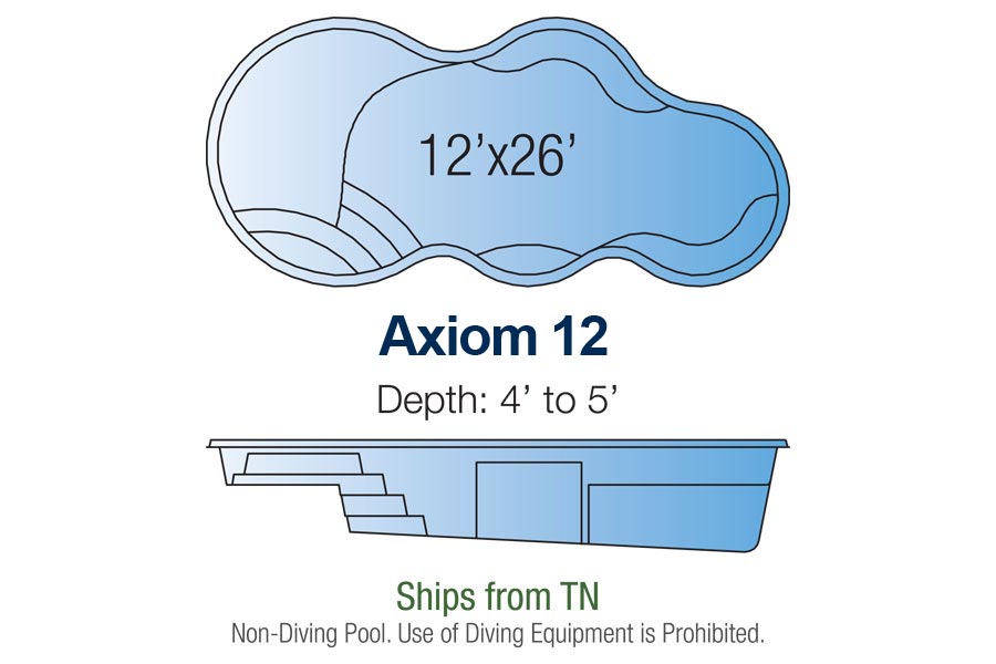 Axiom 12 fiberglass swimming pool for Dallas