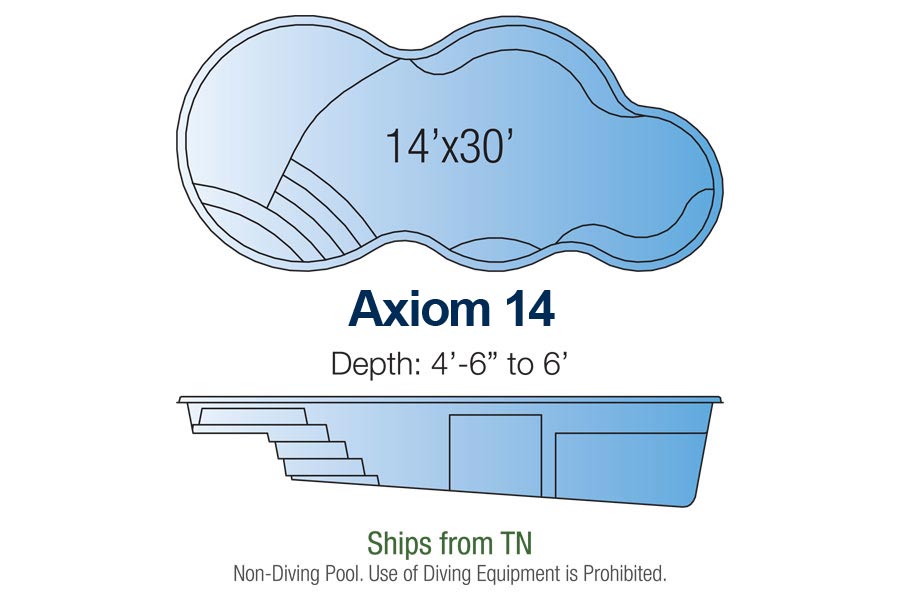Axiom 14 fiberglass swimming pool for Dallas