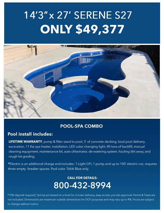 fiberglass pool and spa price