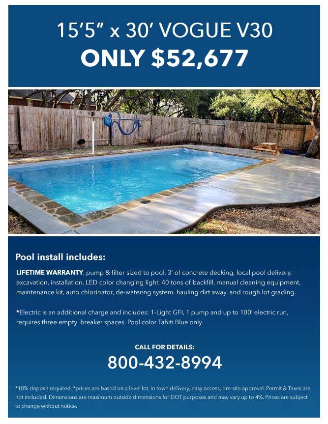 vogue fiberglass pool price