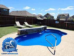 Aquamarine luxury fiberglass pool builder Colquitt 75160. Best custom inground pools contractor 76109 special discount prices.