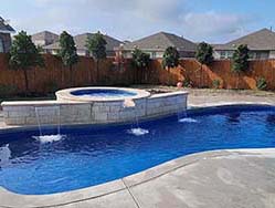 Best installation companies fiberglass pools Highlands 77652. Top luxury swimming inground pool builder 75166 with special cost prices.