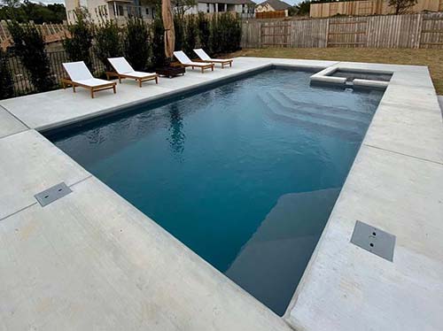 Aquapools install Swimming fiberglass pools San Angelo, Texas. Near New Braunfels inground pool design build gunite companies special discount prices.