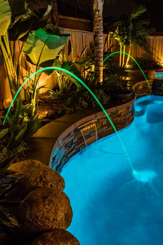 Laminar Jets at night from AquaPools